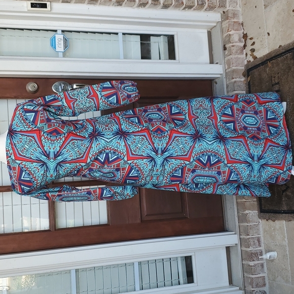 MUAZ Ethnic Print Modest Maxi Long Sleeve Dress - Picture 3 of 5